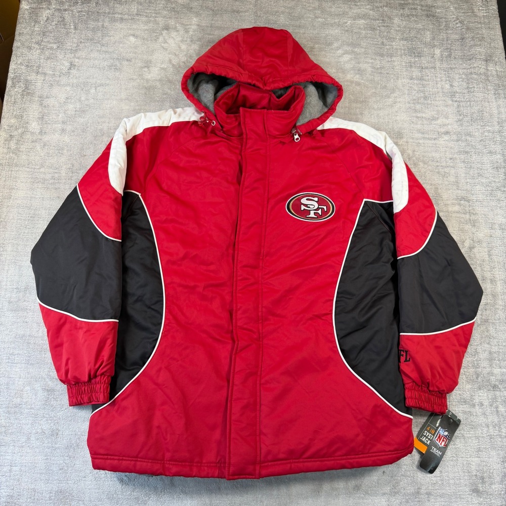 San Francisco 49ers Jacket Mens Large Red 4 in 1 Niners NFL Team Apparel Coat